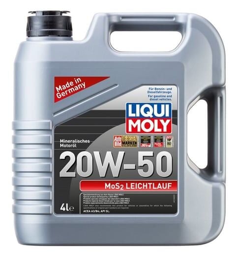 Liqui Moly 20W50 Mineral Motor Yağı Mos2'li LEICHTLAUF 4 Litre (21358) / 2026 Üretim