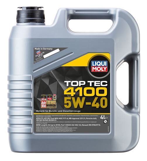 Liqui Moly 5W40 Motor Yağı Top Tec 4100 Tam Sentetik 4 Litre (2195) / 2026 Üretim