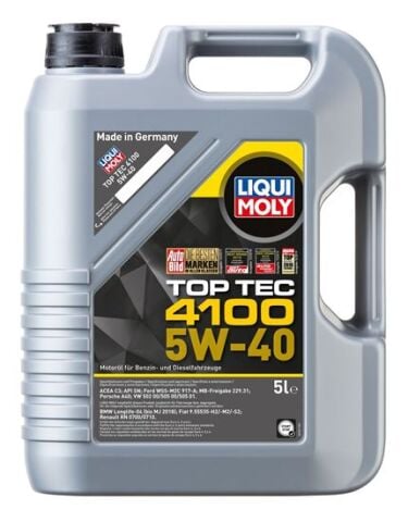 Liqui Moly 5W40 Motor Yağı Top Tec 4100 Tam Sentetik (9511) / 2026 Üretim