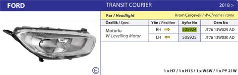 FAR KOMPLE SAG ( BEYAZ ) YENI COURIER 19>