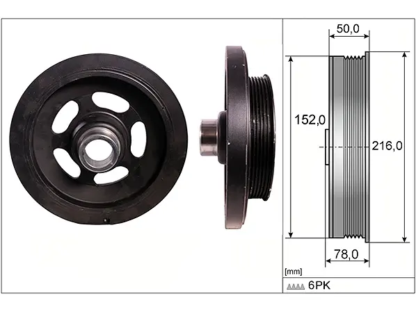 KRANK KASNAGI (OM611, OM612, OM646, OM647) W203 03>07 CL203 03>08 W210 98>02 W211 02>08 SPRINTER 00>