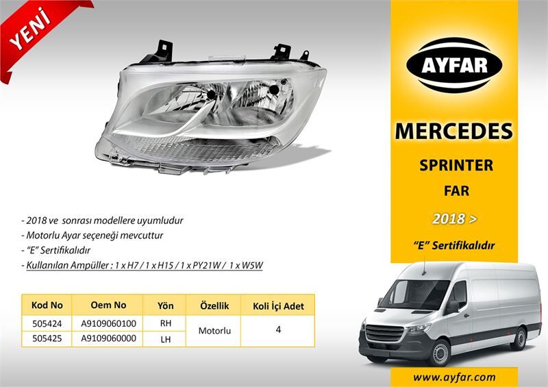 FAR SOL MERCEDES SPRINTER 907 910 18>